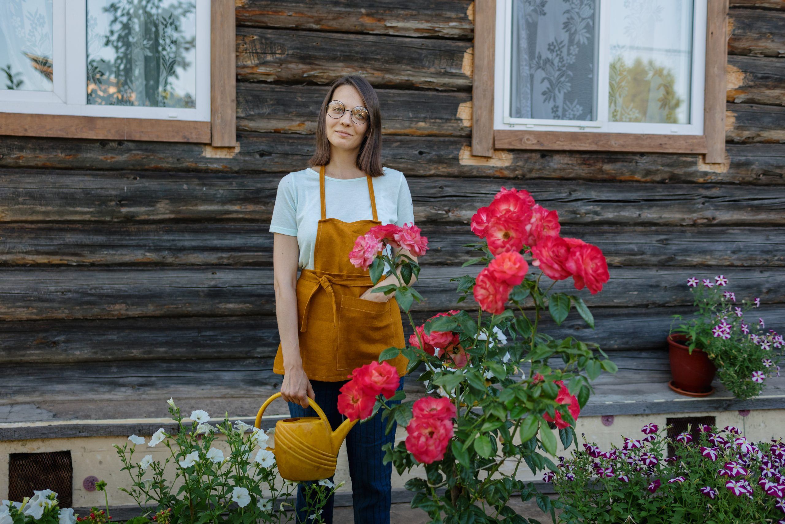 woman with flower